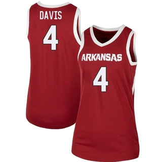 Men's Arkansas Razorbacks #4 Davonte Davis White 2021 March Madness Home  Jersey 202022-157