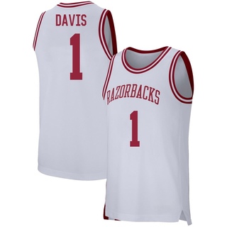 Johnell Davis Replica White Men's Arkansas Razorbacks Basketball Jersey