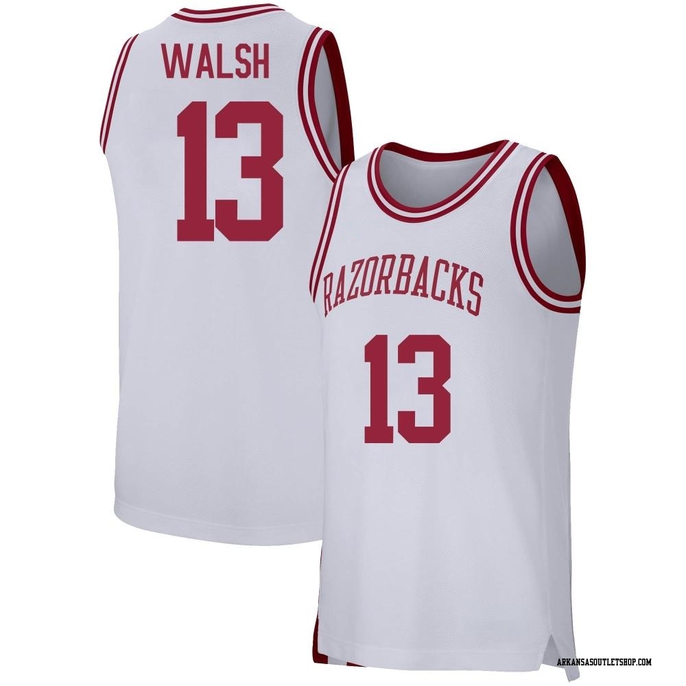NCAA Basketball Jersey Jordan Walsh Arkansas Razorbacks College 2023 March Madness White #13