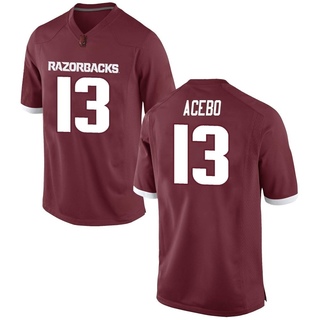 Rykar Acebo Game Red Men's Arkansas Razorbacks Football Jersey