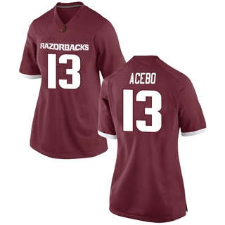 Rykar Acebo Game Red Women's Arkansas Razorbacks Football Jersey