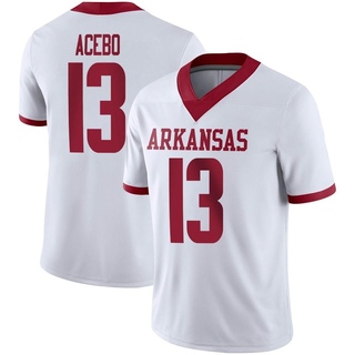 Rykar Acebo Game White Men's Arkansas Razorbacks Alternate Football Jersey