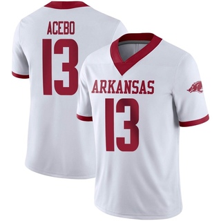 Rykar Acebo Game White Youth Arkansas Razorbacks Alternate Football Jersey